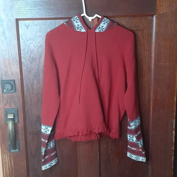 Eddie Bauer Hooded Sweater 100% Lambswool - Picture 2 of 5